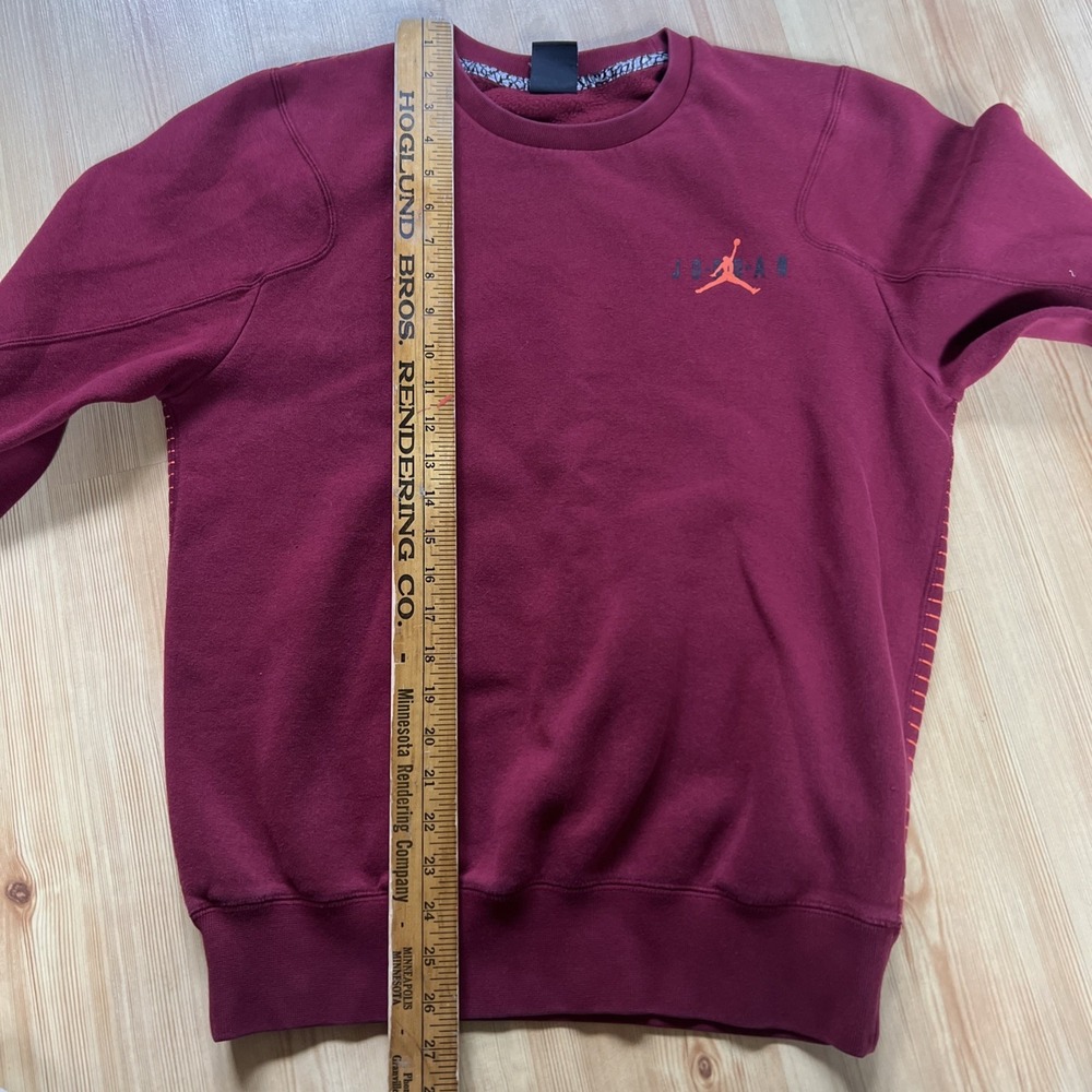 Nike Air Jordan Gradient‎ Sweatshirt Mens Men Maroon Red Pullover - Picture 9 of 10